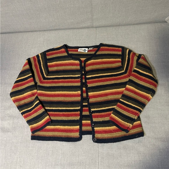 Paul Harris Design Sweaters - Vtg Multicolor Striped Women's Cardigan Sweater Small